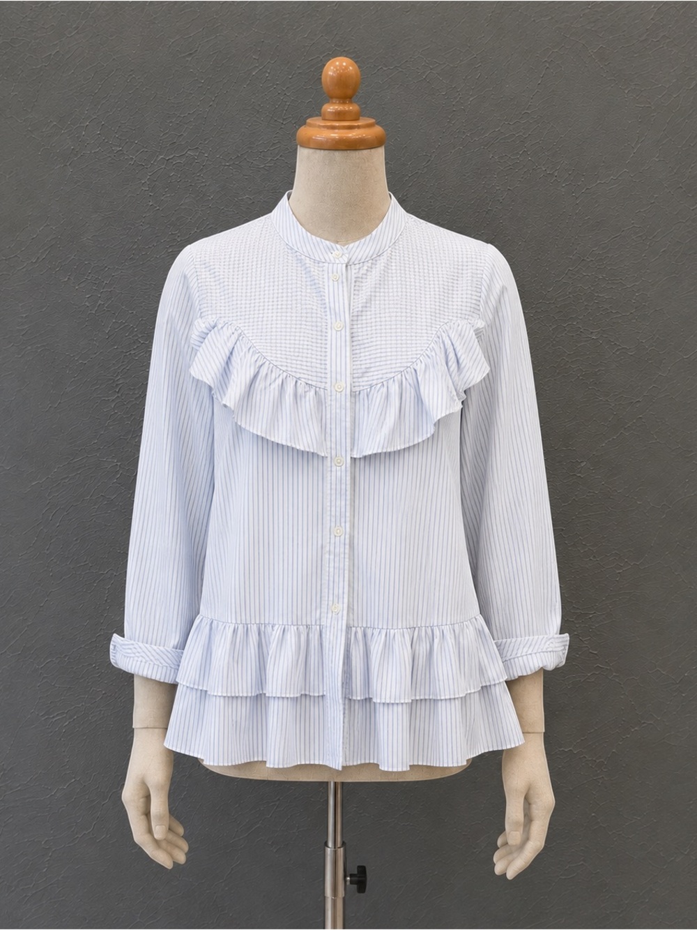 Madewell Womens Striped Ruffle Peplum Romantic Minimalist Blouse Small